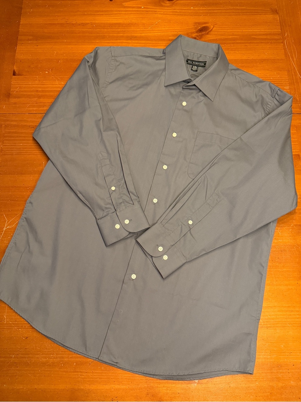 Men's Long-Sleeve Dress Shirt in Slate Gray